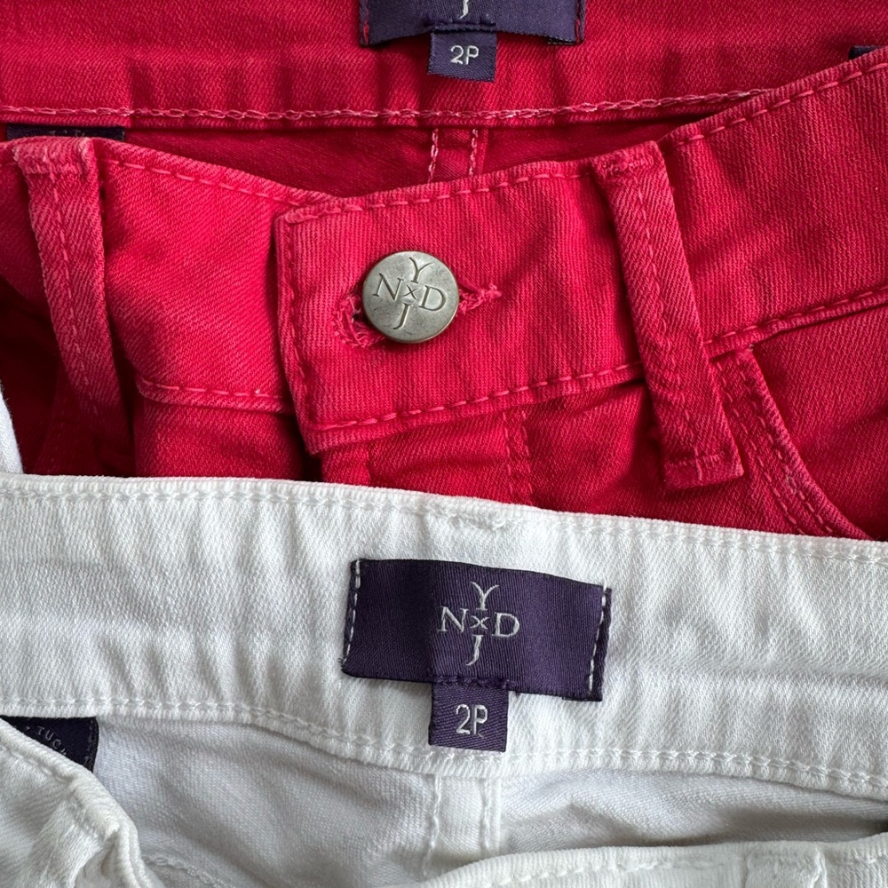 NYDJ Red and White Jeans Set BOGO